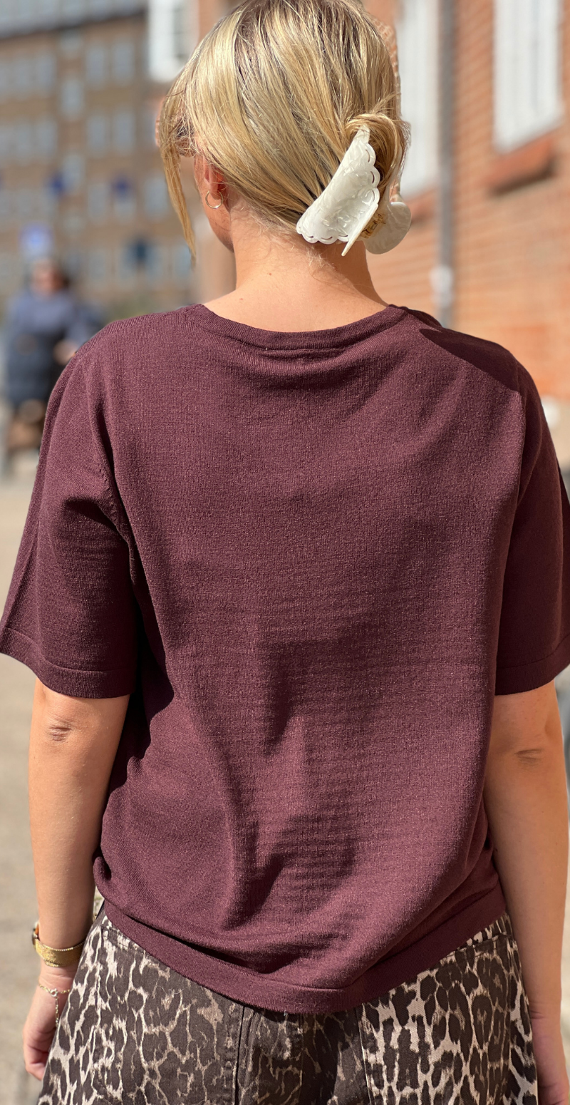 Rose pullover med korte ærmer og stræk mole Freequent