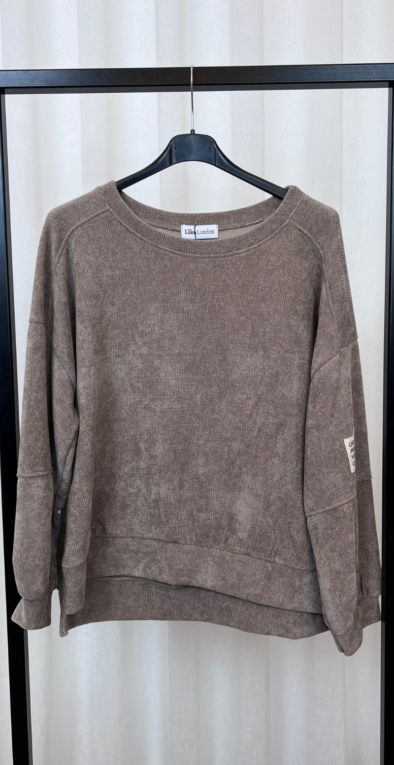 Nette sweat sæt i velour fango LikeLondon