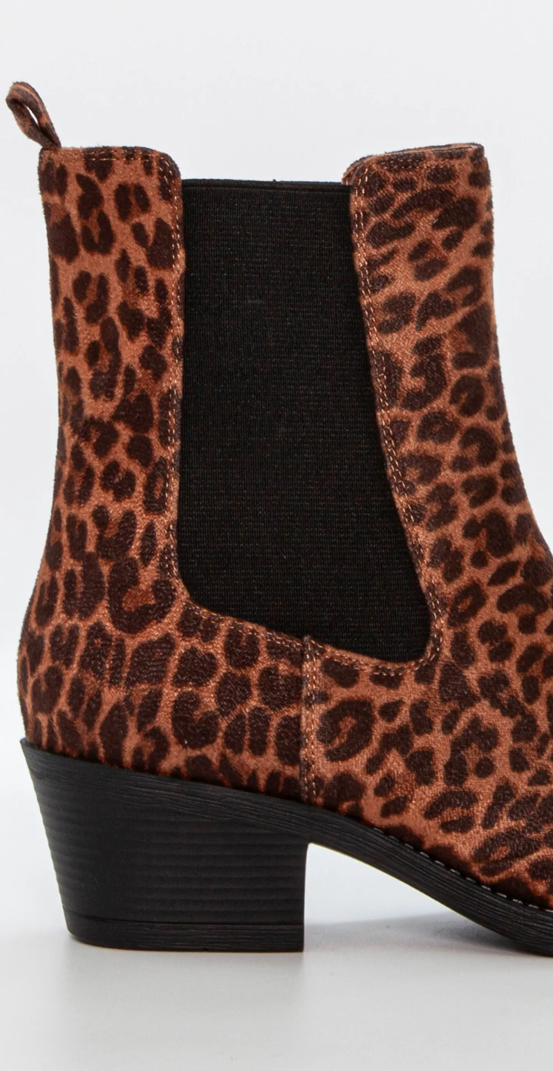 Støvletter med leopardprint brown/multi