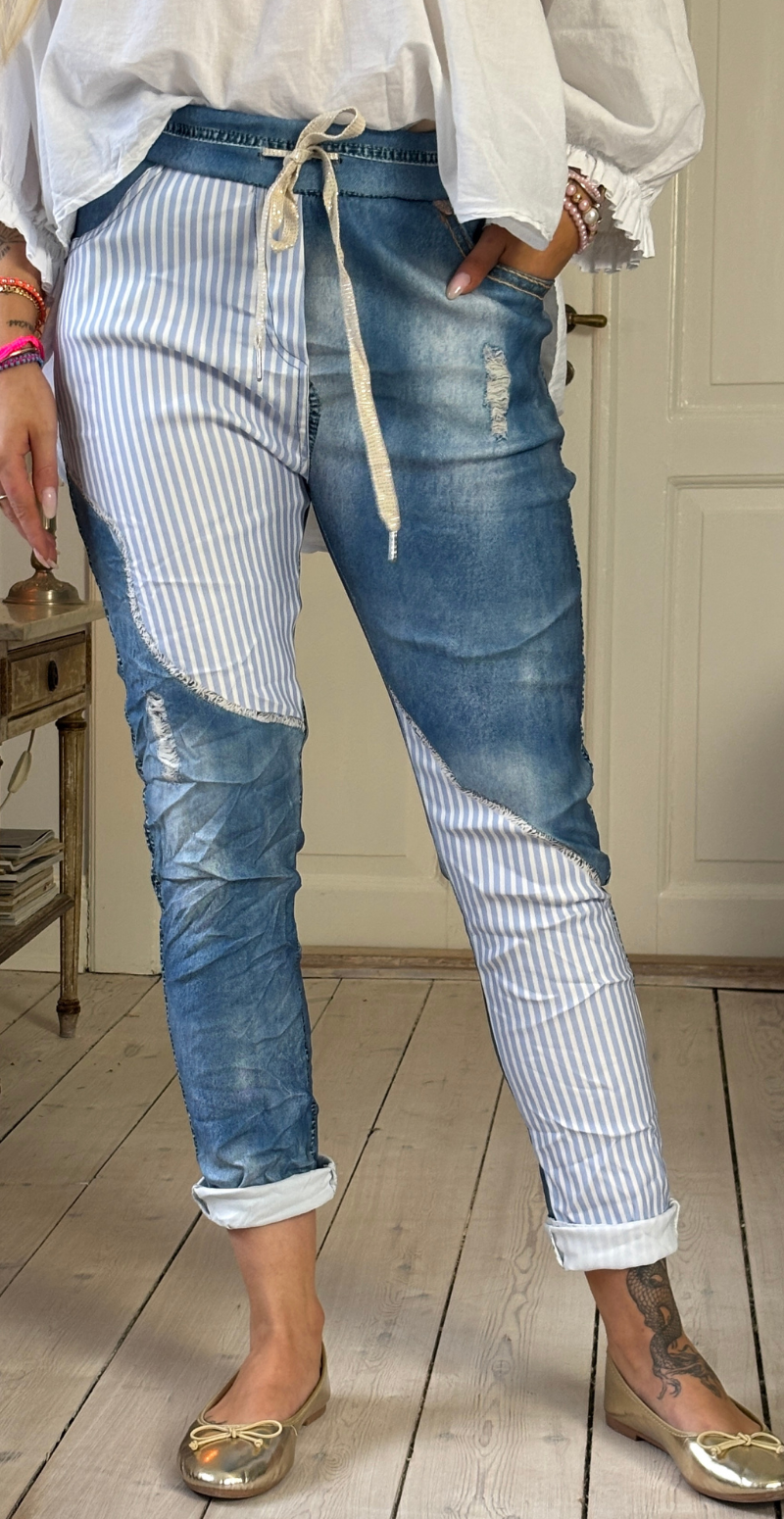 Sisse bukser med striber denim/striber LikeLondon