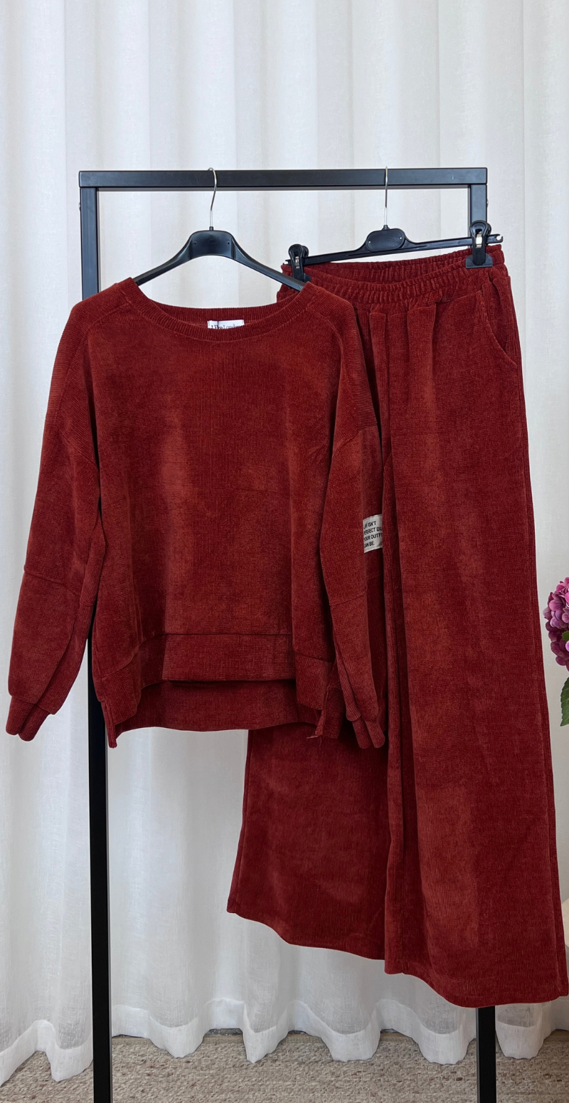 Nette sweat sæt i velour coccio LikeLondon