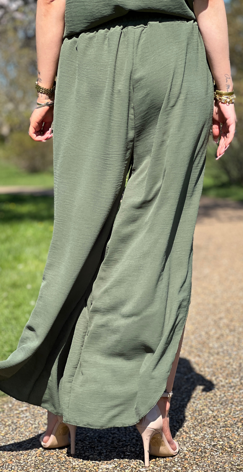 Beate bukser med åbning i siden military LikeLondon