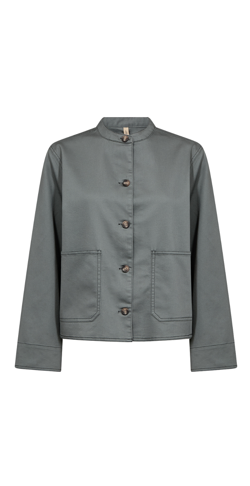 Penny jakke med tydelige stikninger khaki LikeLondon