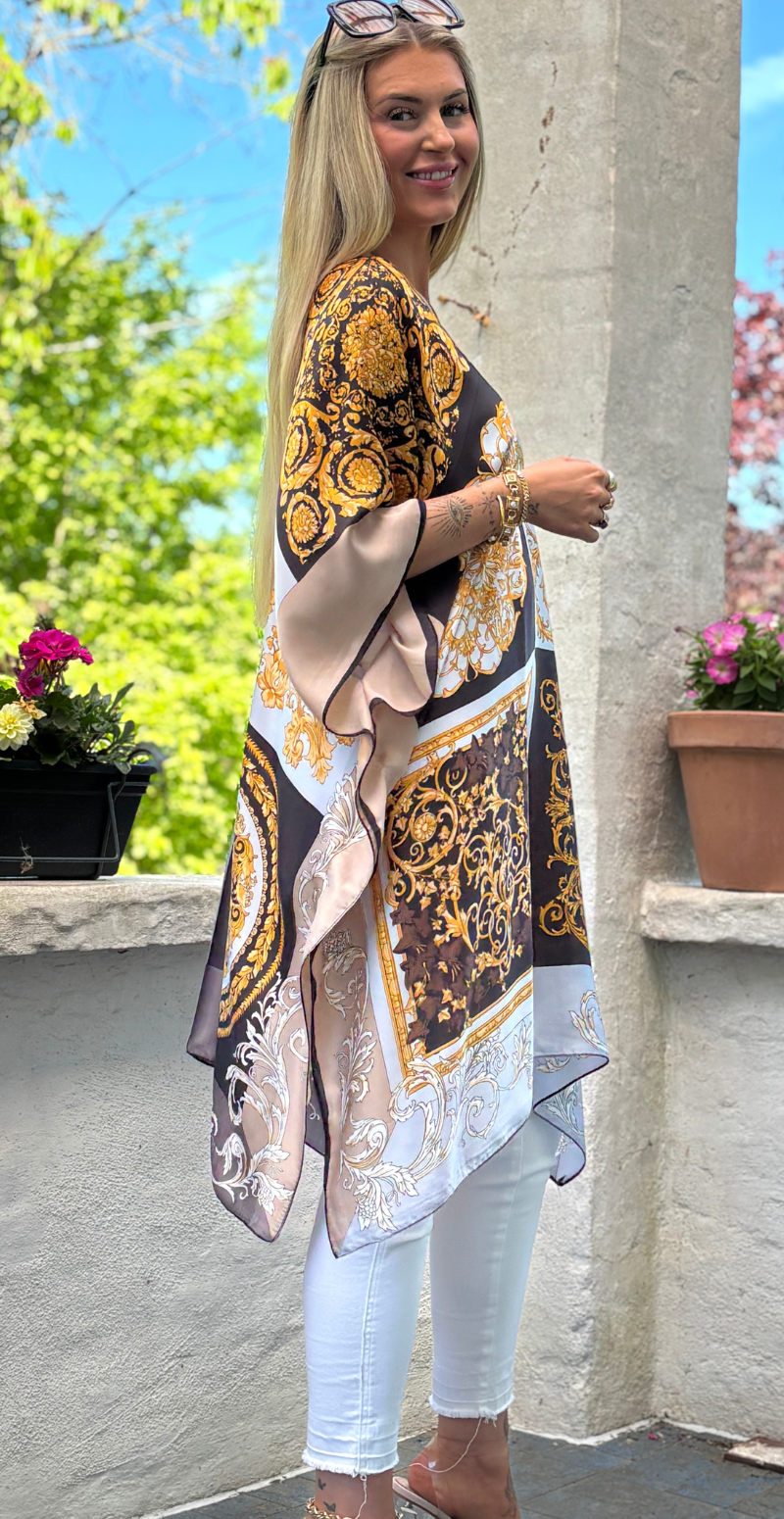 Kort sarong med v-udskæring sort LikeLondon
