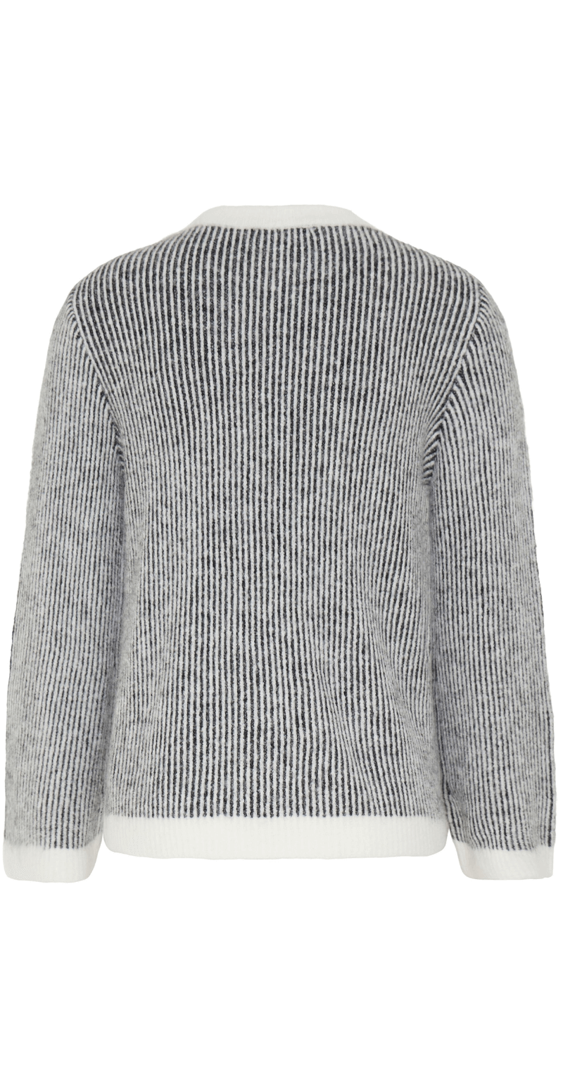 Minna jumper med striber black mix