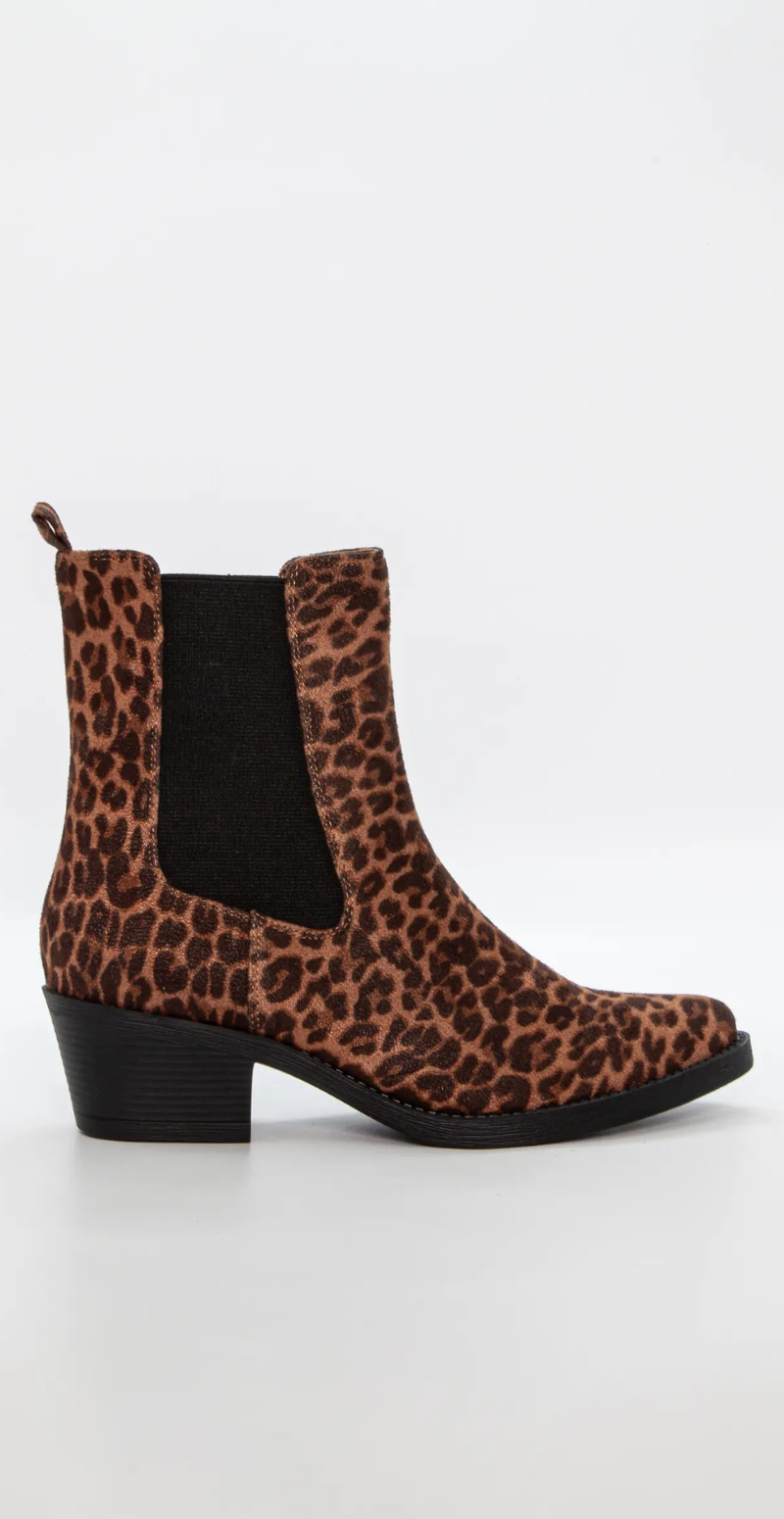 Støvletter med leopardprint brown/multi