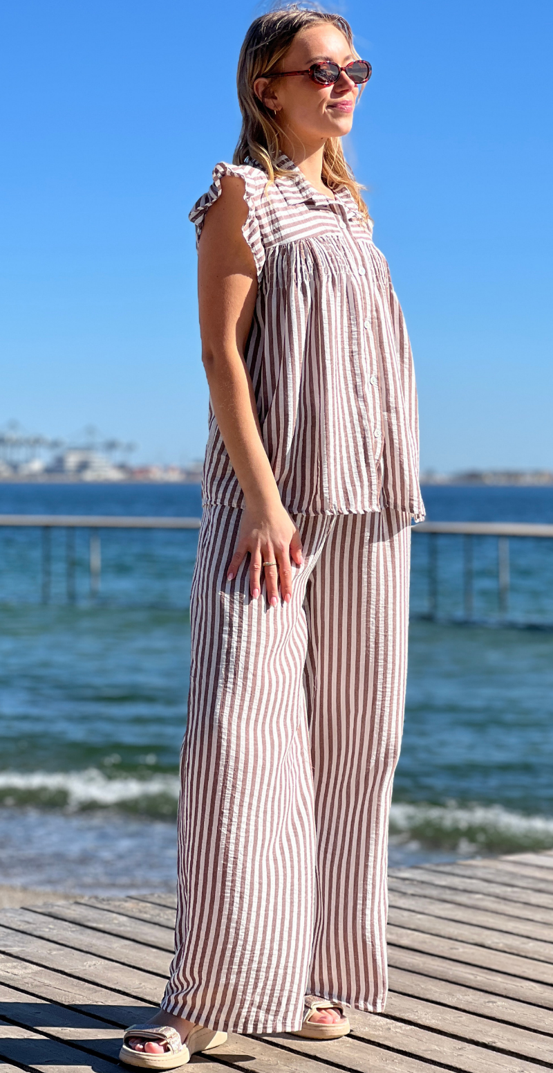 Lilje sæt med stribet bluse og bukser moro LikeLondon