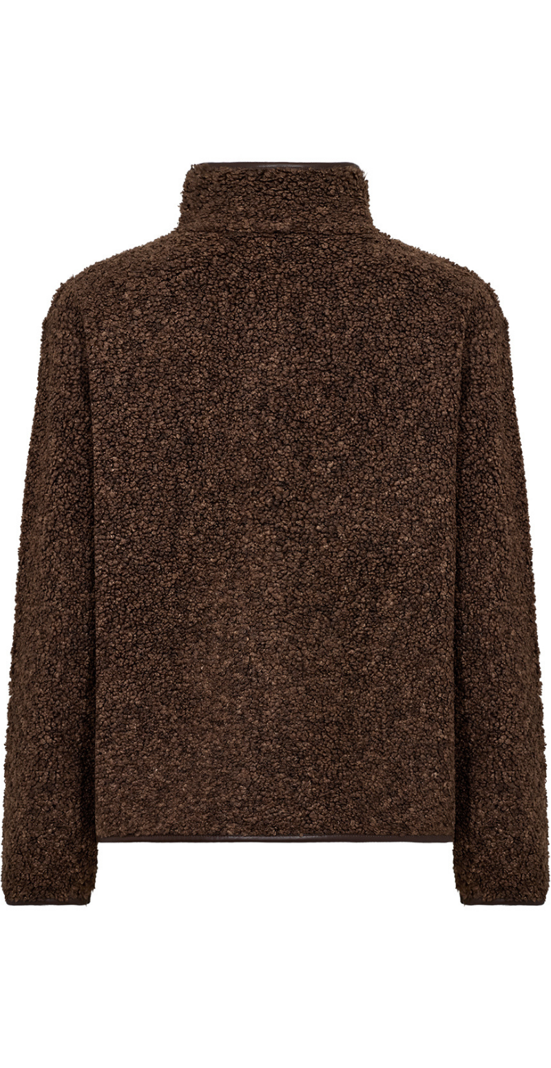 Bessie jakke i teddylook med foer brun Soya Concept