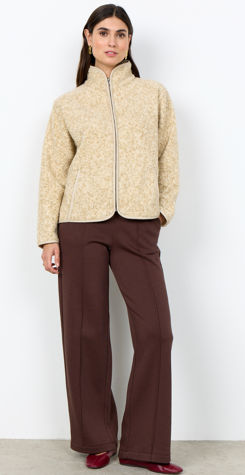 Bessie jakke i teddylook med foer beige Soya Concept