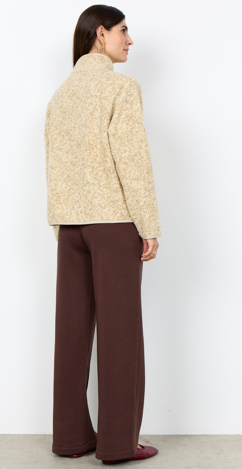 Bessie jakke i teddylook med foer beige Soya Concept