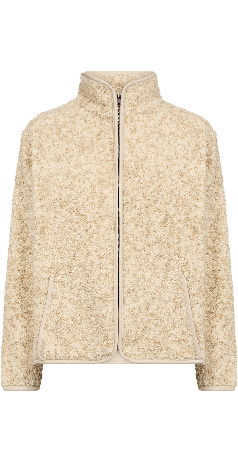 Bessie jakke i teddylook med foer beige Soya Concept
