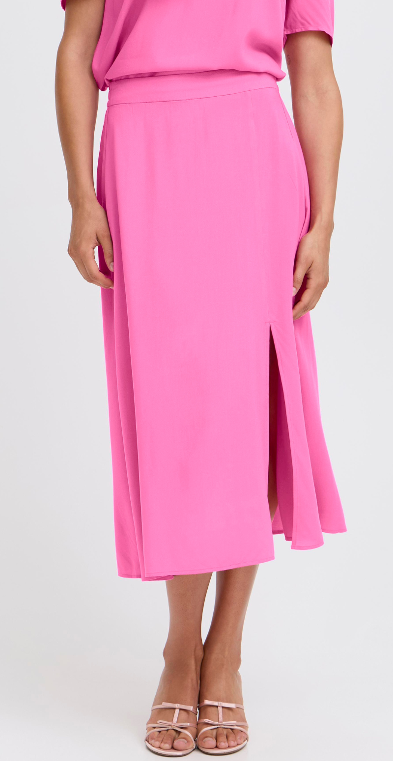 Joella midi skirt med slids raspberry rose B.young