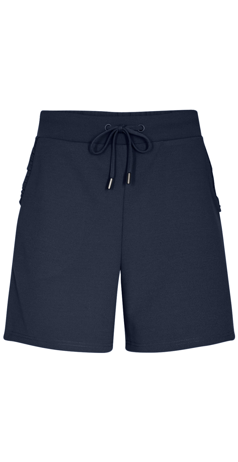 Emily shorts med flæsedetalje ved lommerne navy