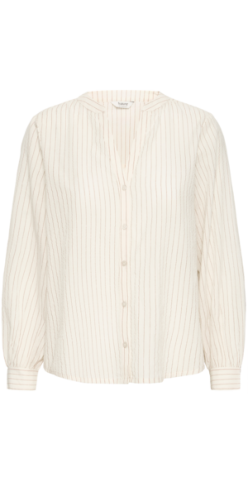 Higlitter bluse med striber rose gold metallic B.young