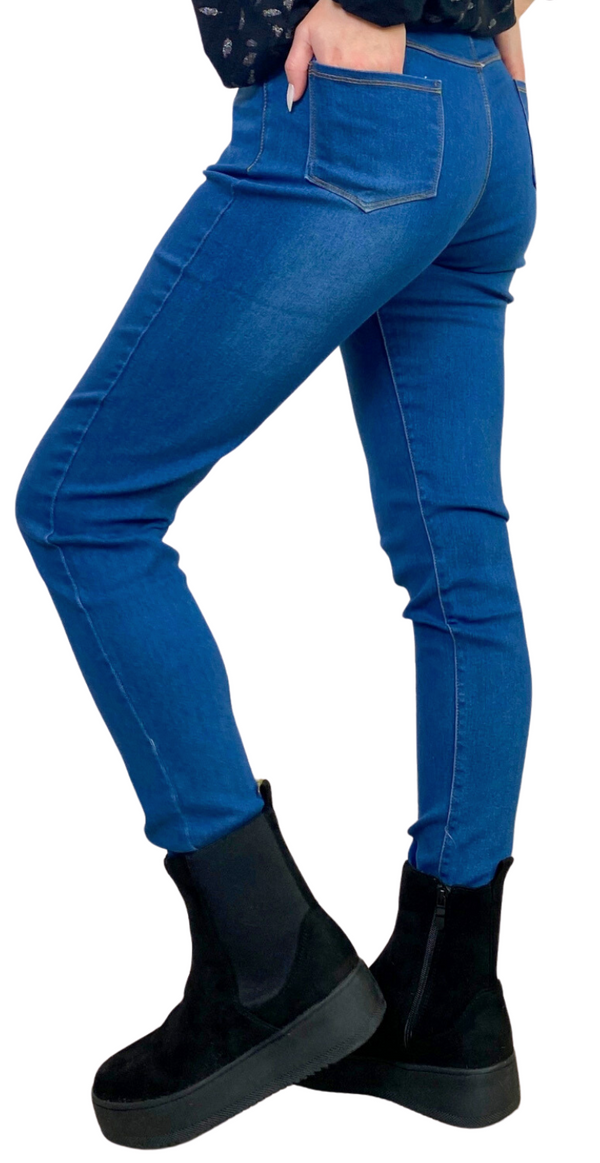 Denimbukser med stretch medium blå Likelondon