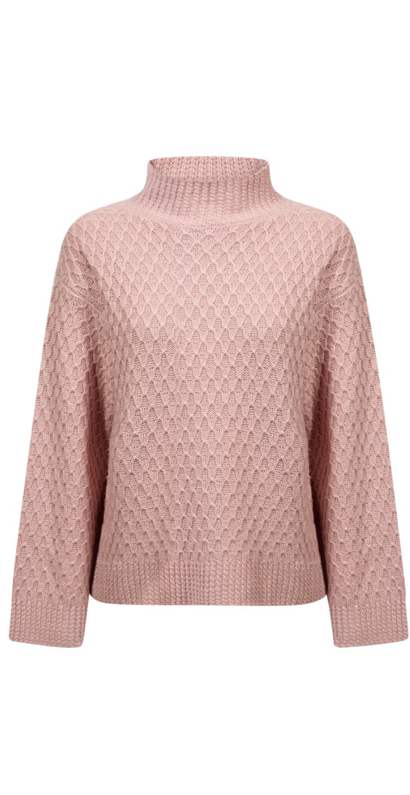 Cathy strikket pullover med mønster pale mauve Freequent