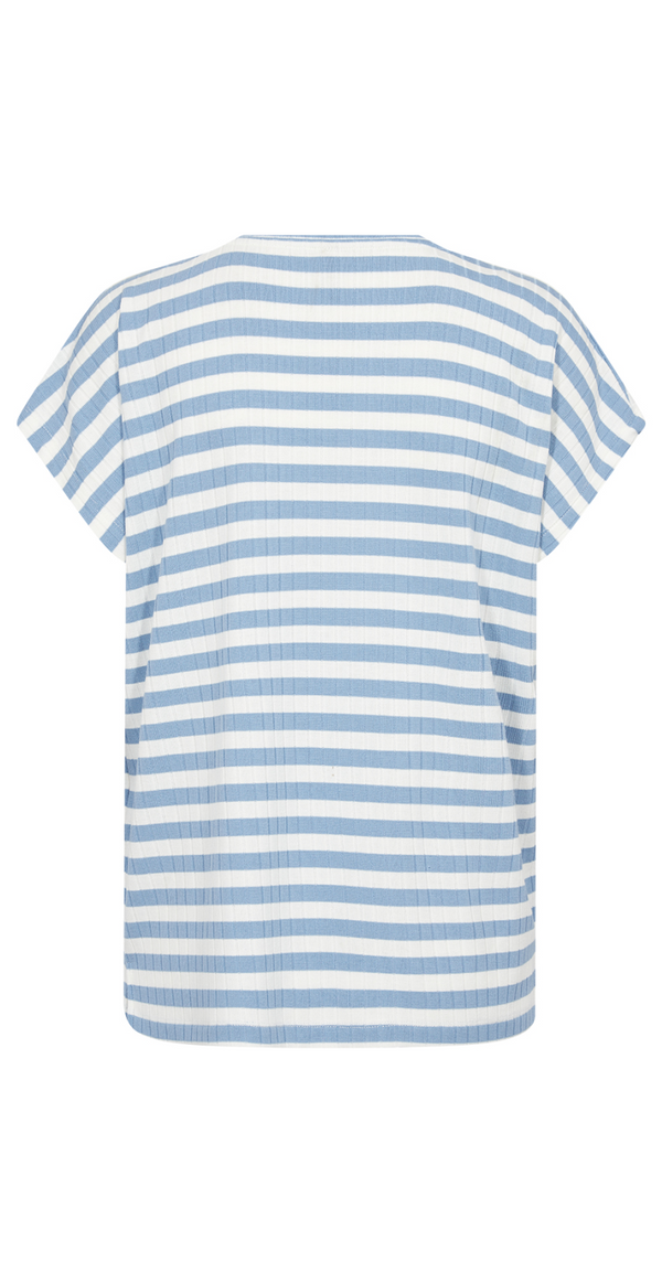 T-shirt i stribet print blå