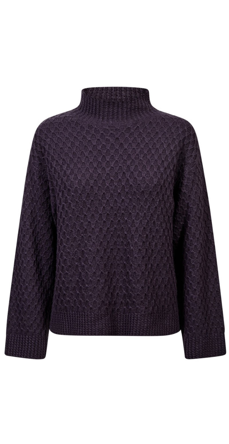 Cathy strikket pullover med mønster nightshade Freequent