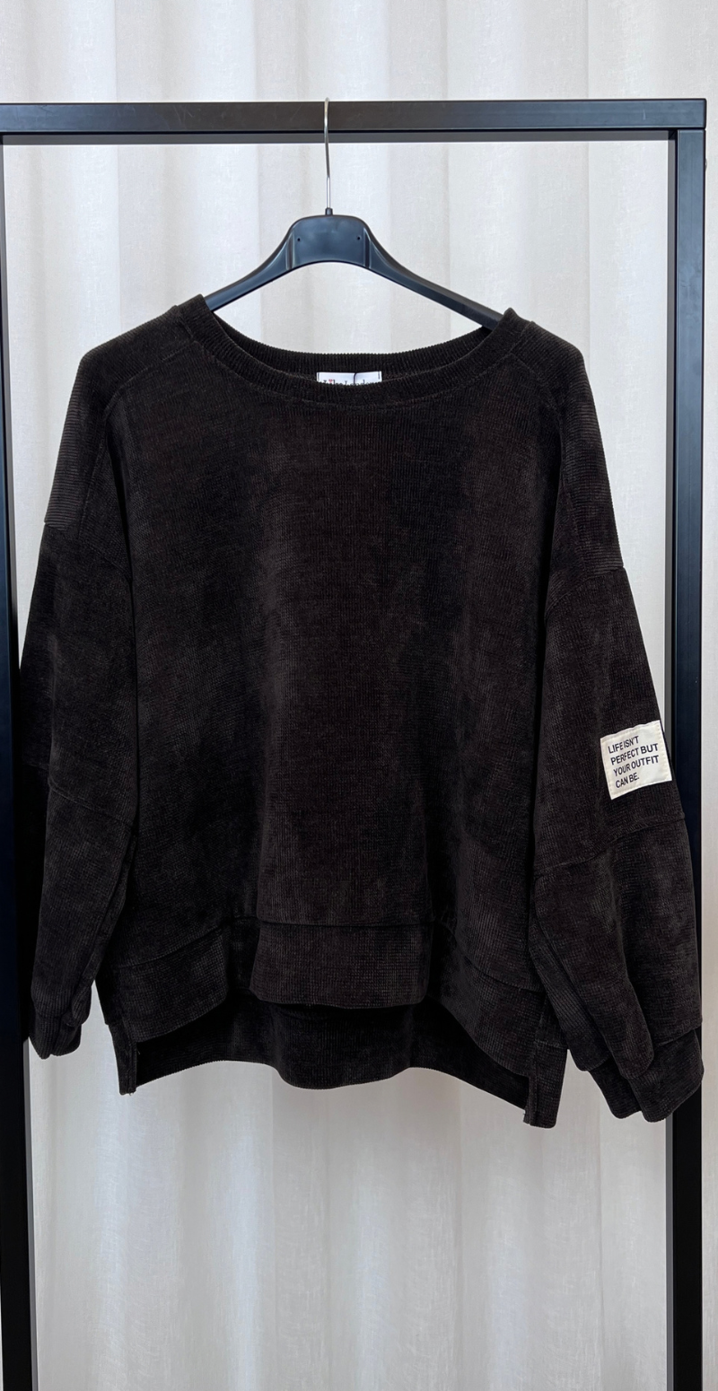 Nette sweat sæt i velour brun LikeLondon