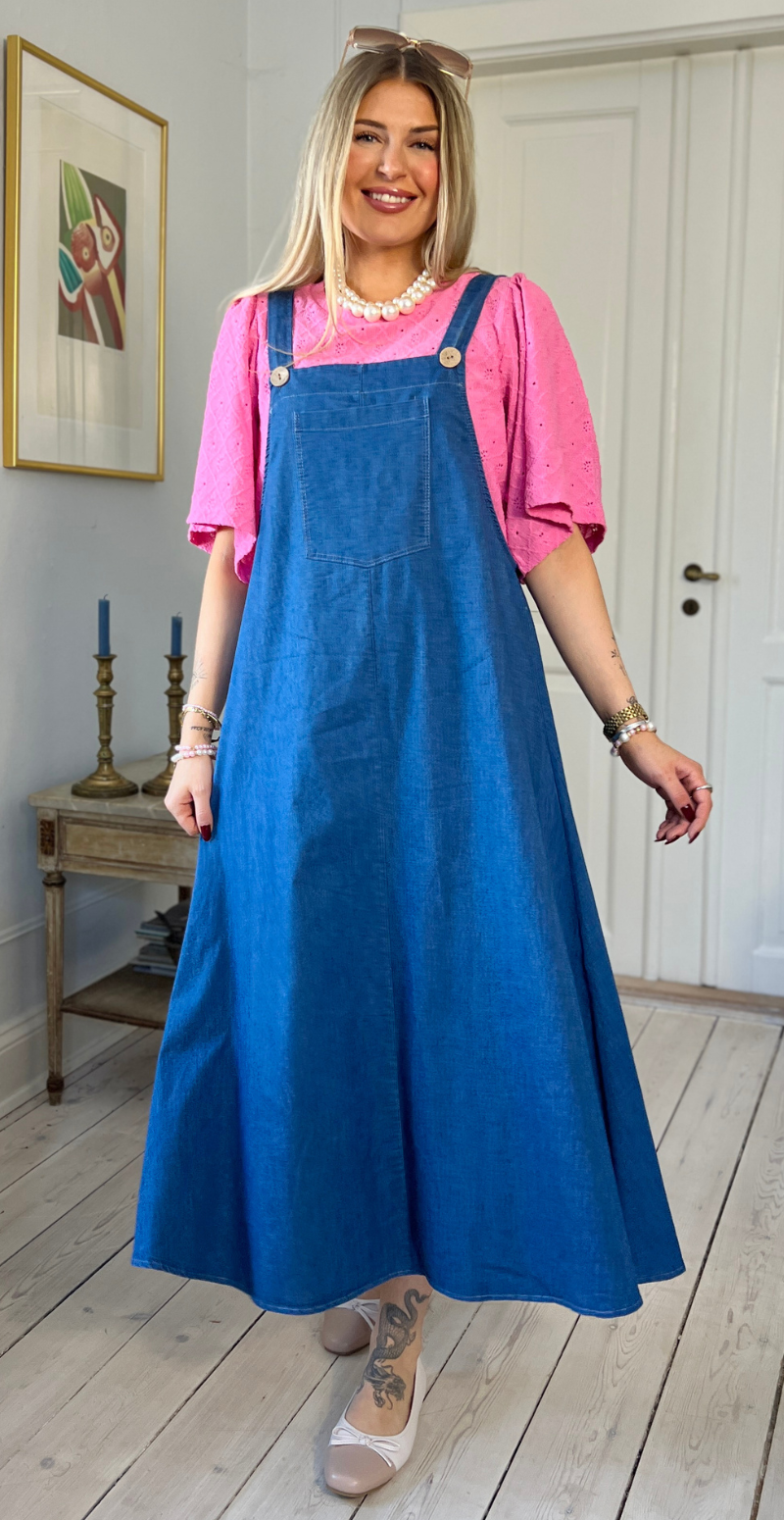 Noel denimspencer med træknapper og lomme medium jeans LikeLondon