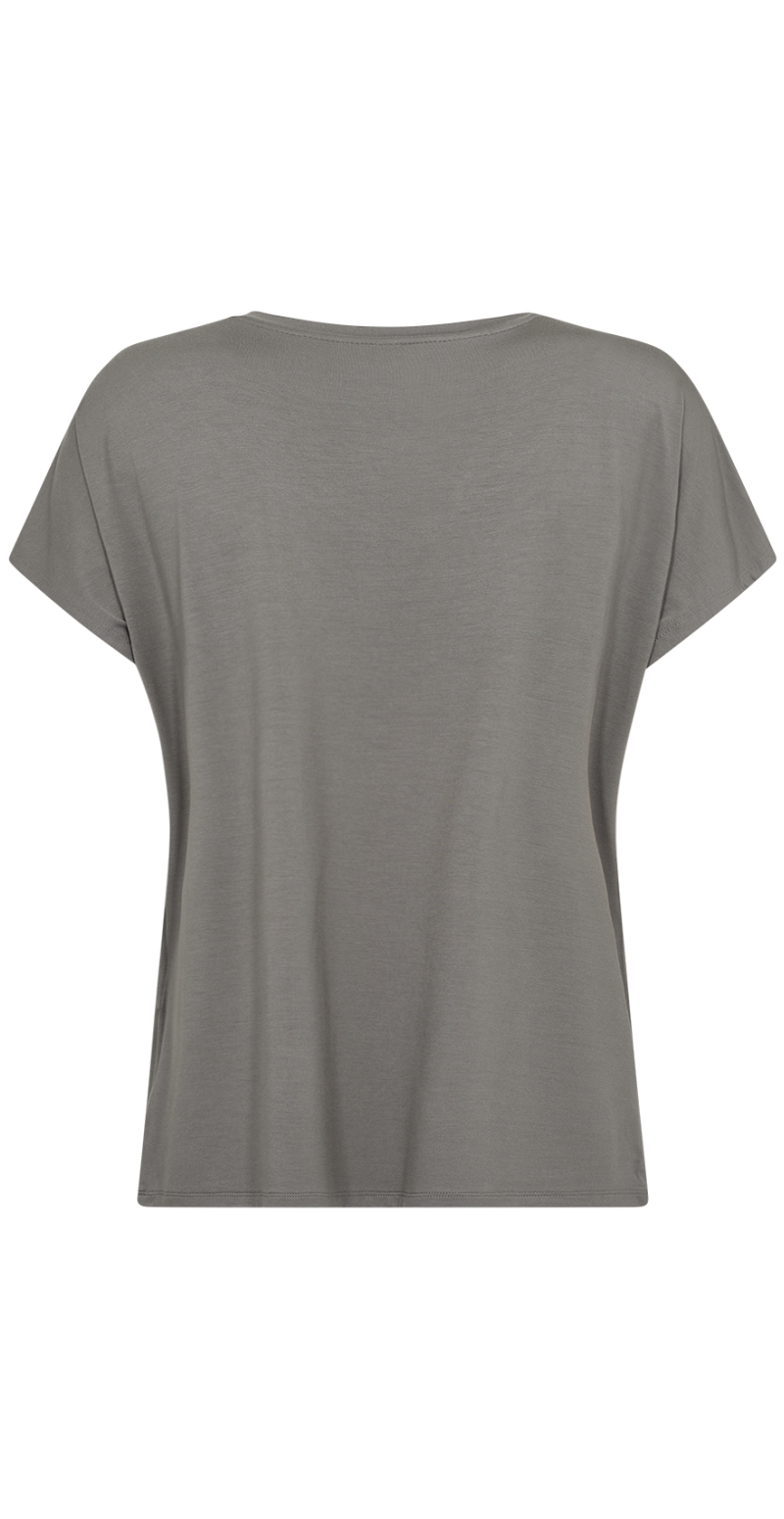 Sophia basisbluse med v-hals khaki