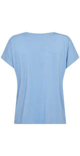 T-shirt med v-hals lysblå bagfra 