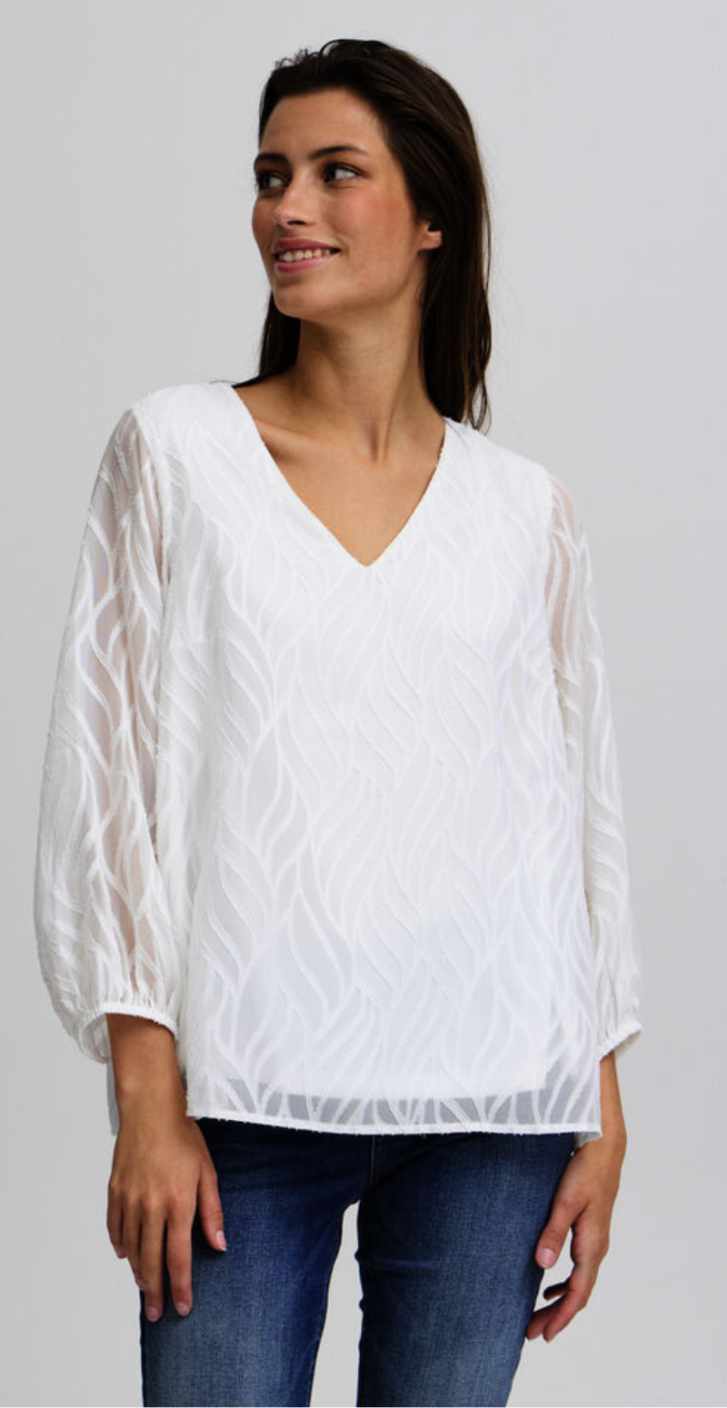 Frikke bluse med mønster off white B.young