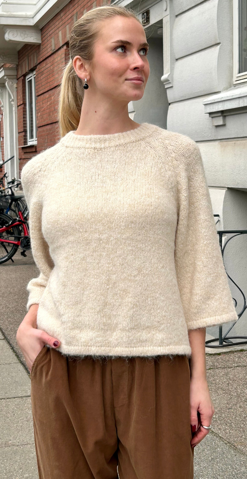 Lullo strik med 3/4 ærmer moonbeam melange FreeQuent