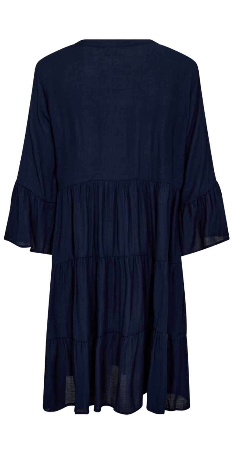 Vigge kjole med v-hals navy blazer