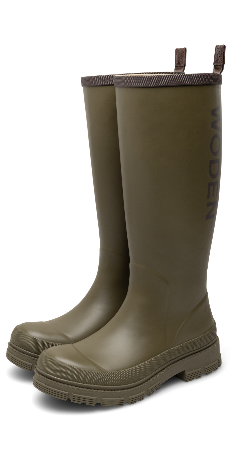 Le lange gummistøvler dark olive Woden