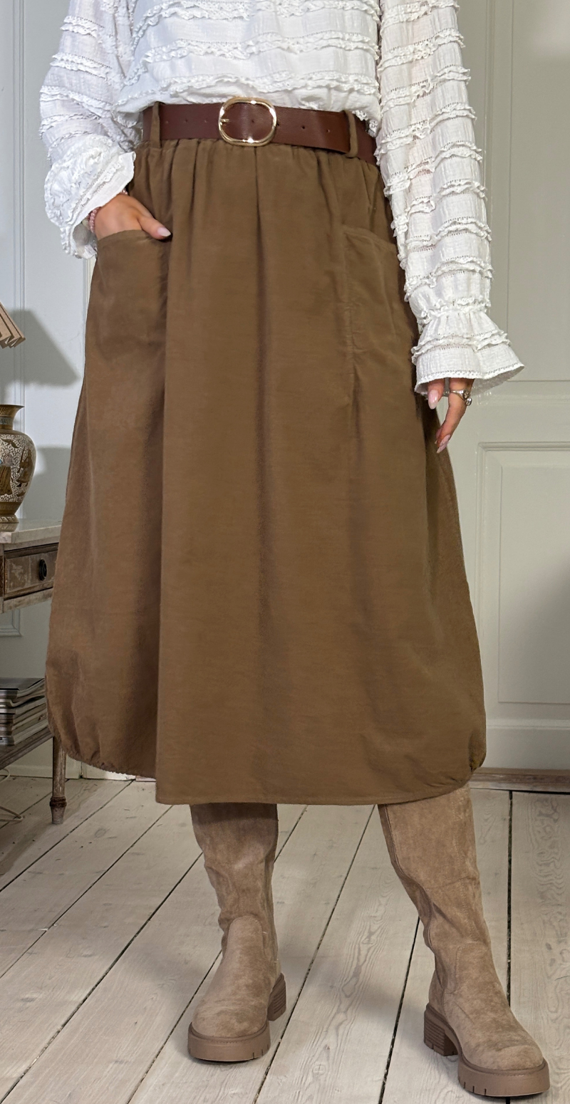 Allison fløjlsnederdel med lommer noce LikeLondon