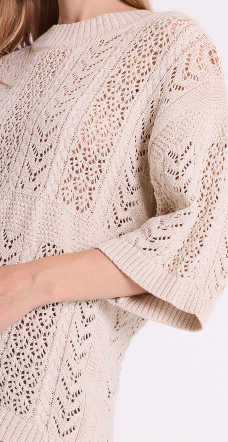 Arwen pullover med hulmønster moonbeam Freequent