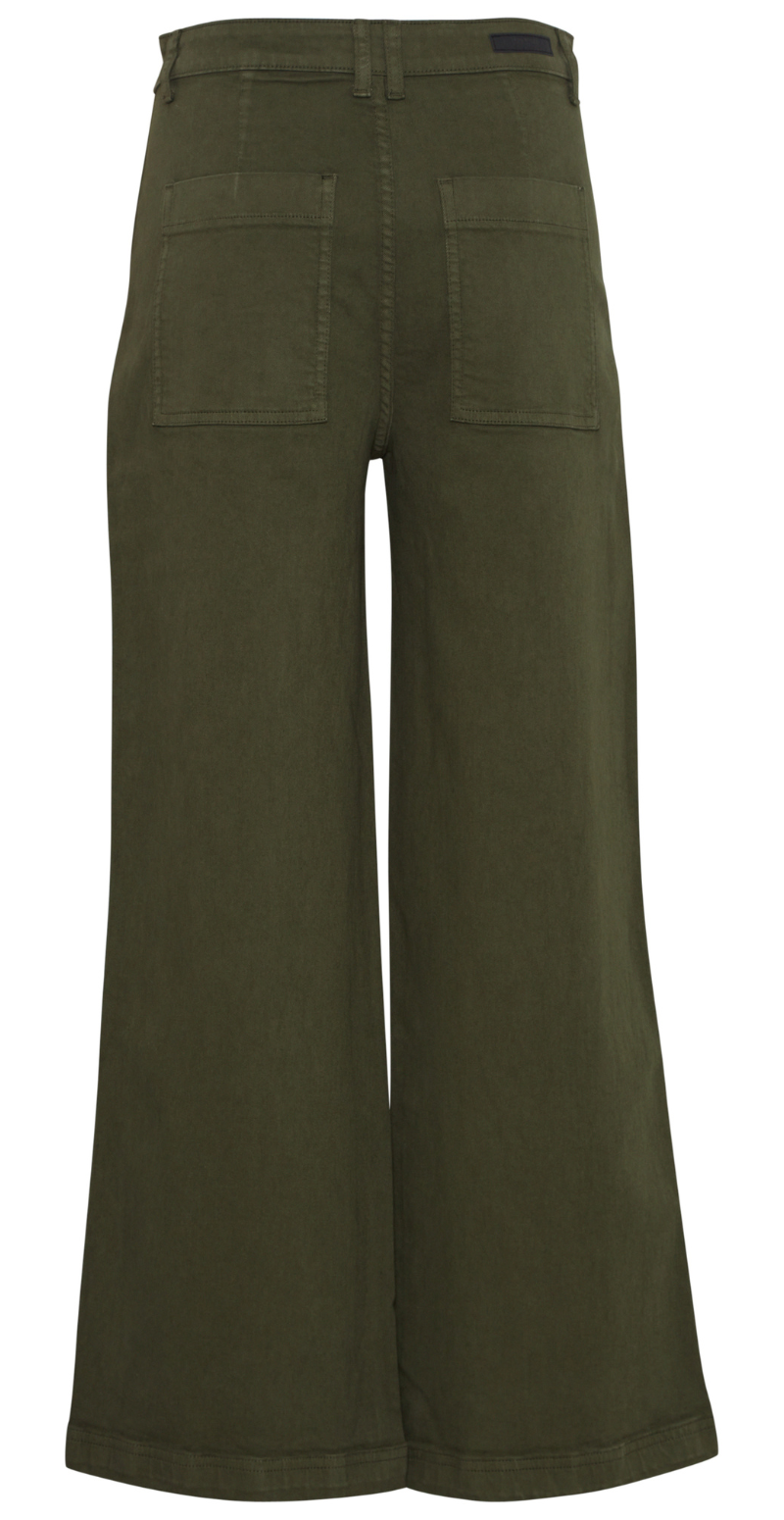 Lydia jeans med bælte stropper og knap detaljer olive night b.young