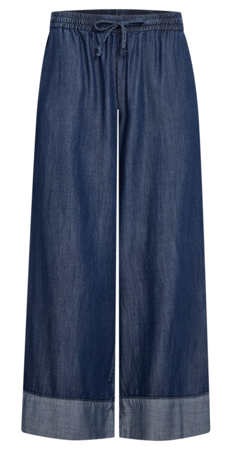 Wilke denimbukser med piping detaljer medium blue denim Freequent