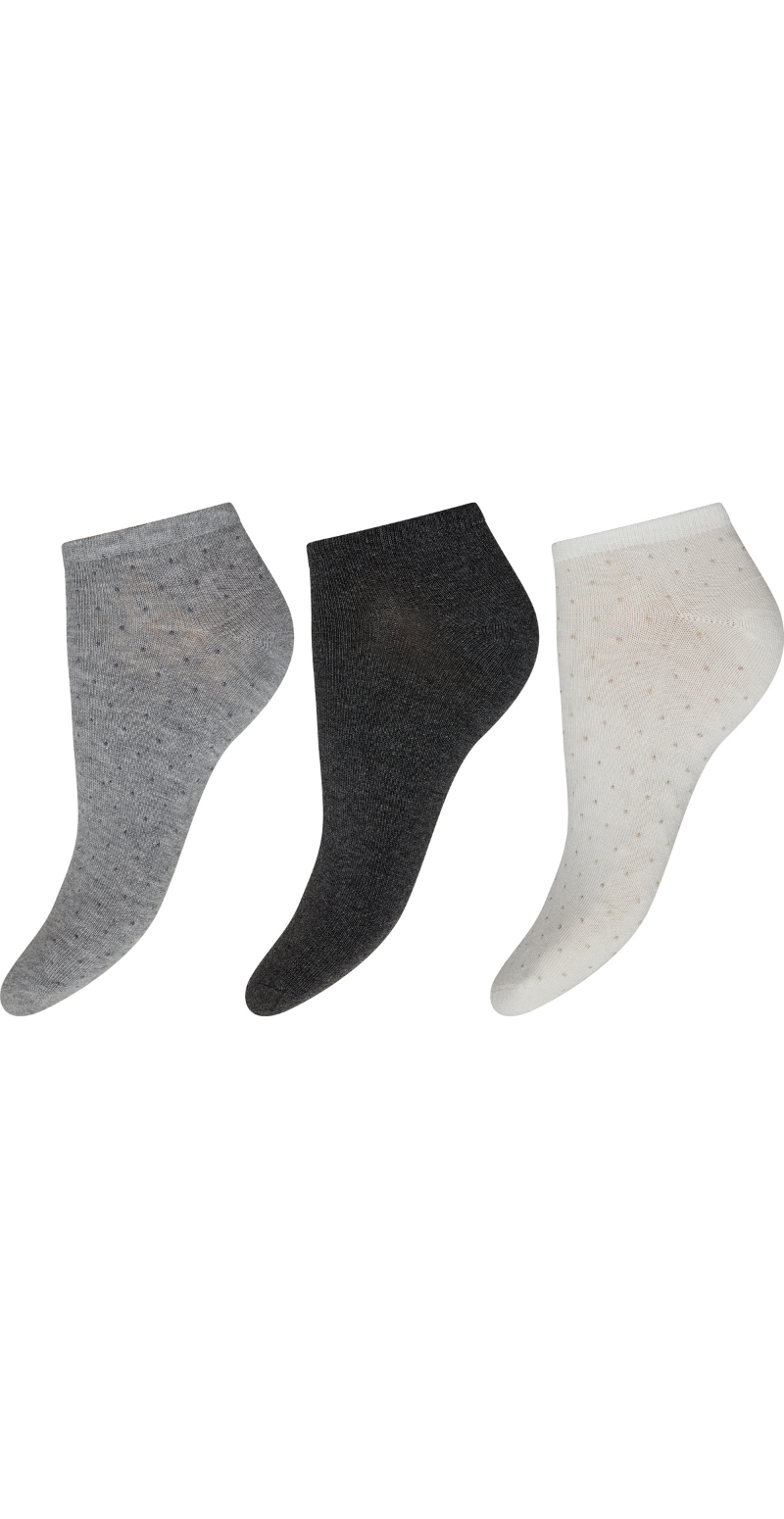 3-pak farvede ankelstrømper i bambus Decoy