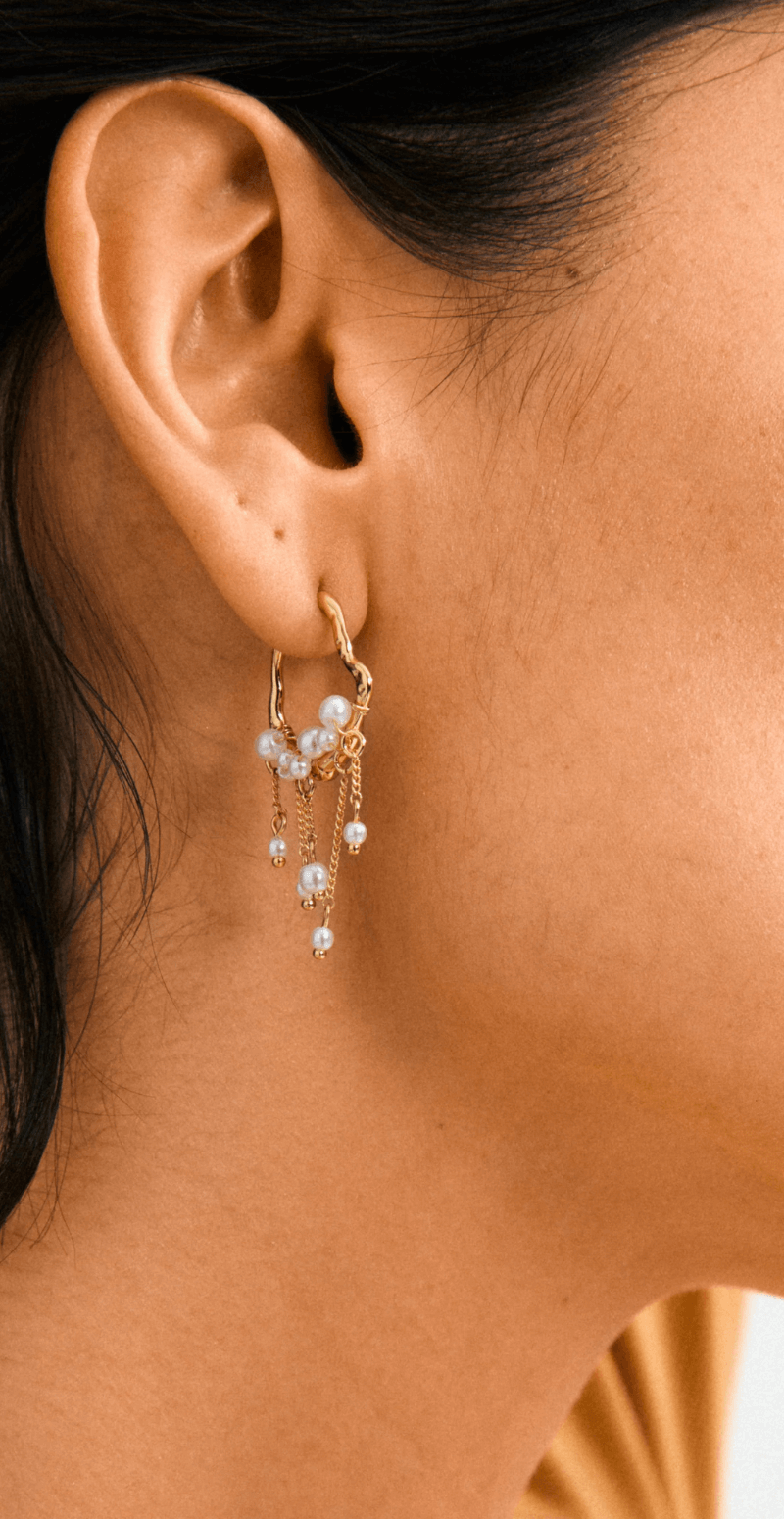 Jasper øreringe guldbelagt