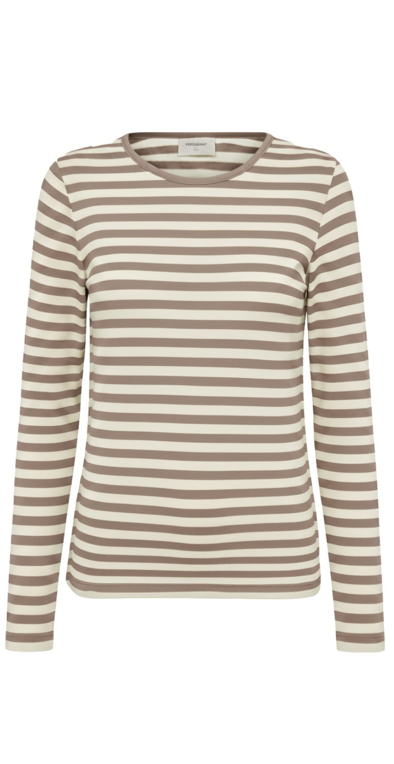 Liana bluse simply taupe w. star off-white Freequent