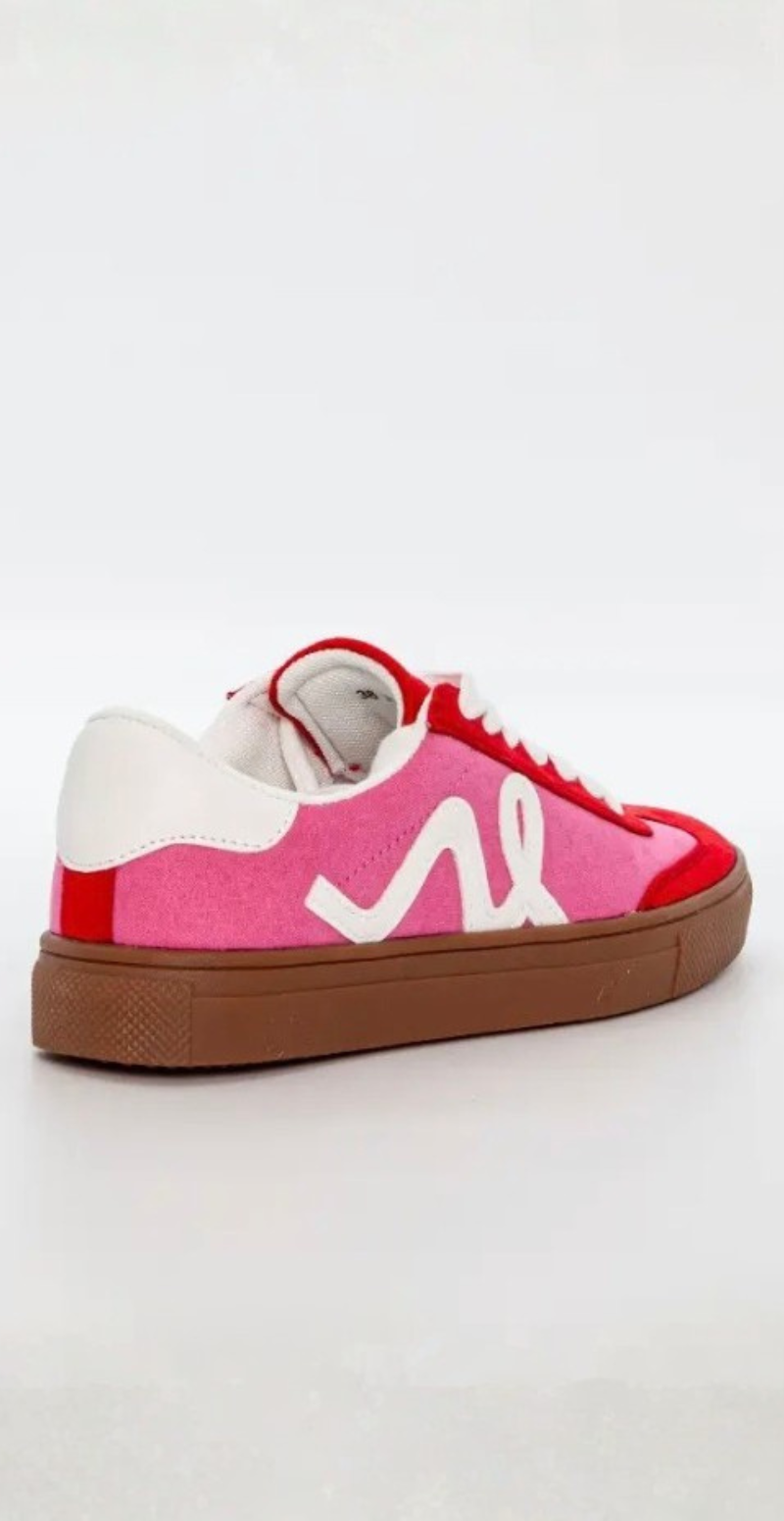 Sneaker i retrolook med snøre fuchsia Duffy
