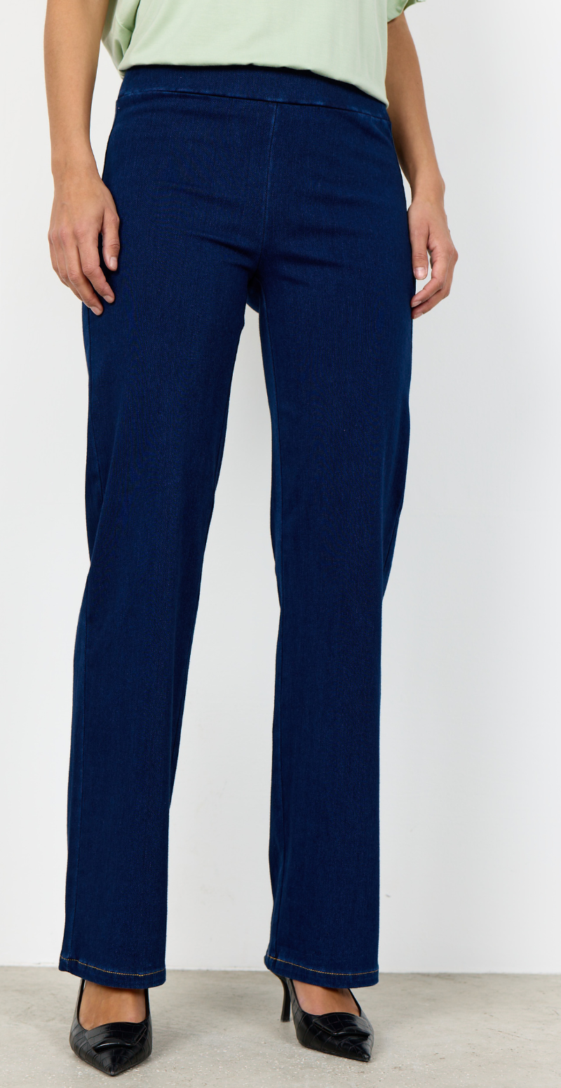 Milia bukser med elastik i taljen denimblå