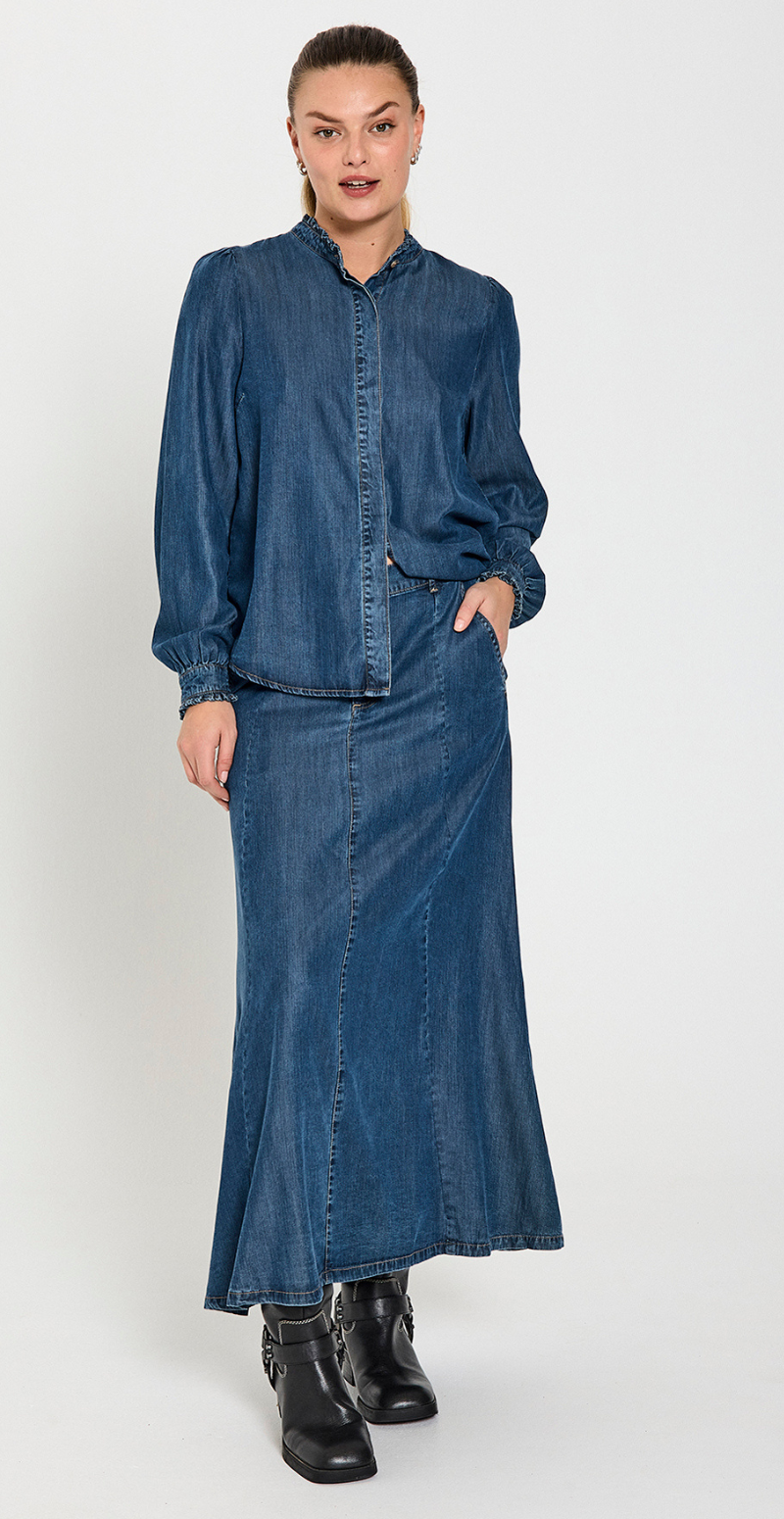 Wilke skjorte medium blue denim