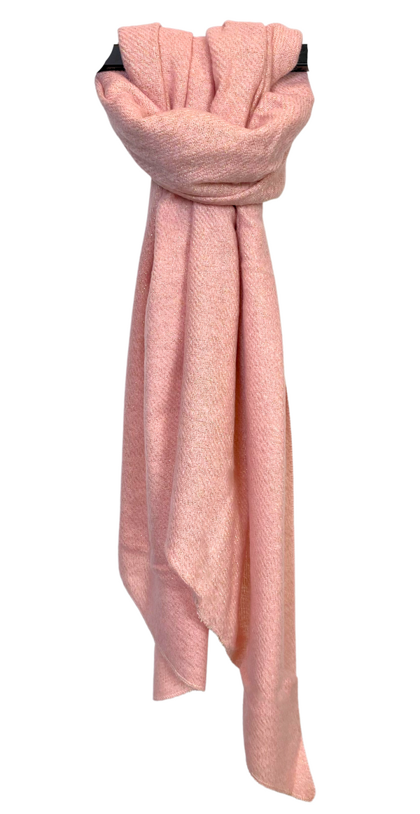 Tørklæde med guldtråd rosa Likelondon