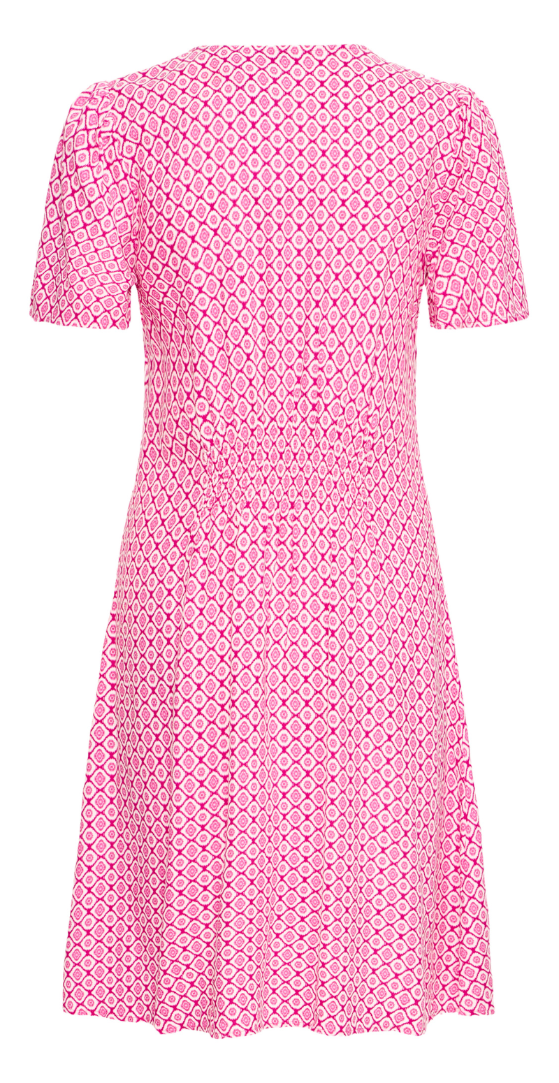 Joella kort kjole med v-hals raspberry rose medallion B.young