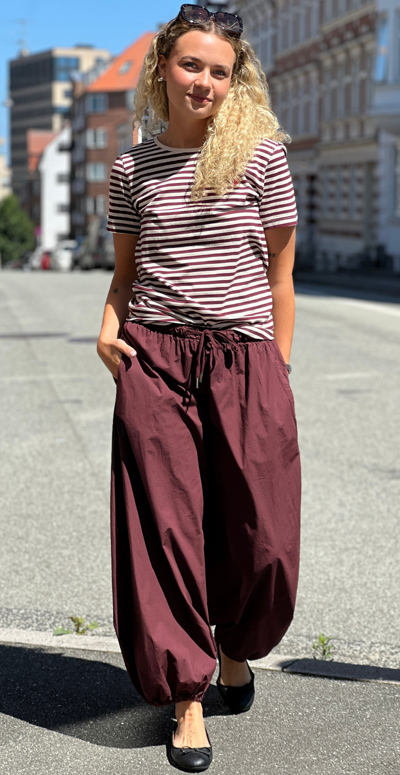 Mian bluse med striber moonbeam w. port royale Freequent