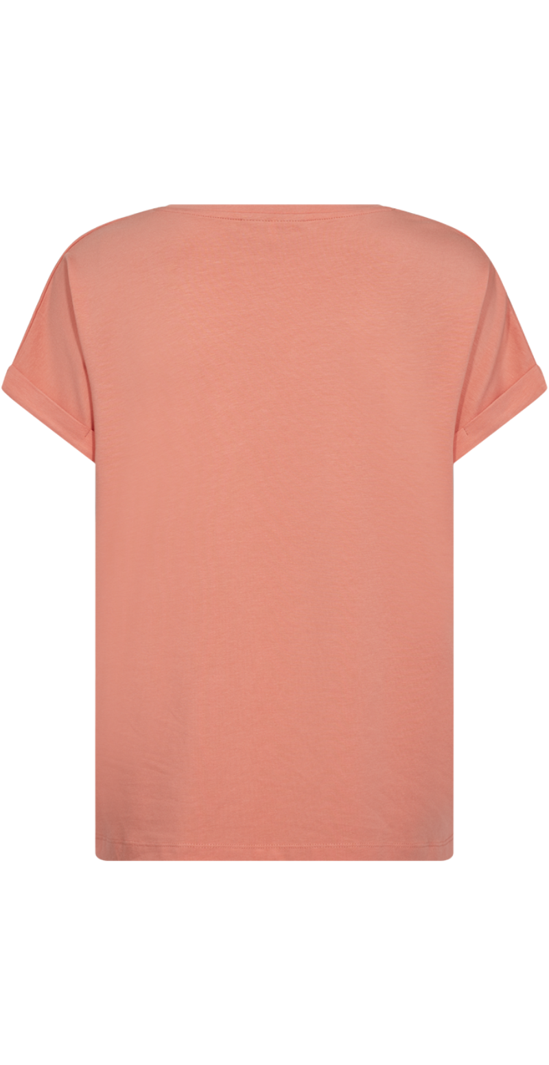 Joke bluse med opsmøg burnt coral