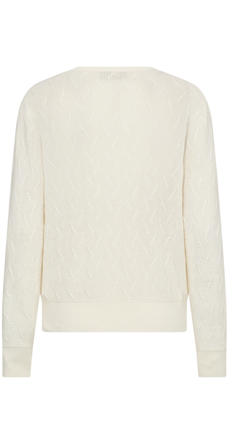 Dodo strikket pullover med mønster offwhite Freequent