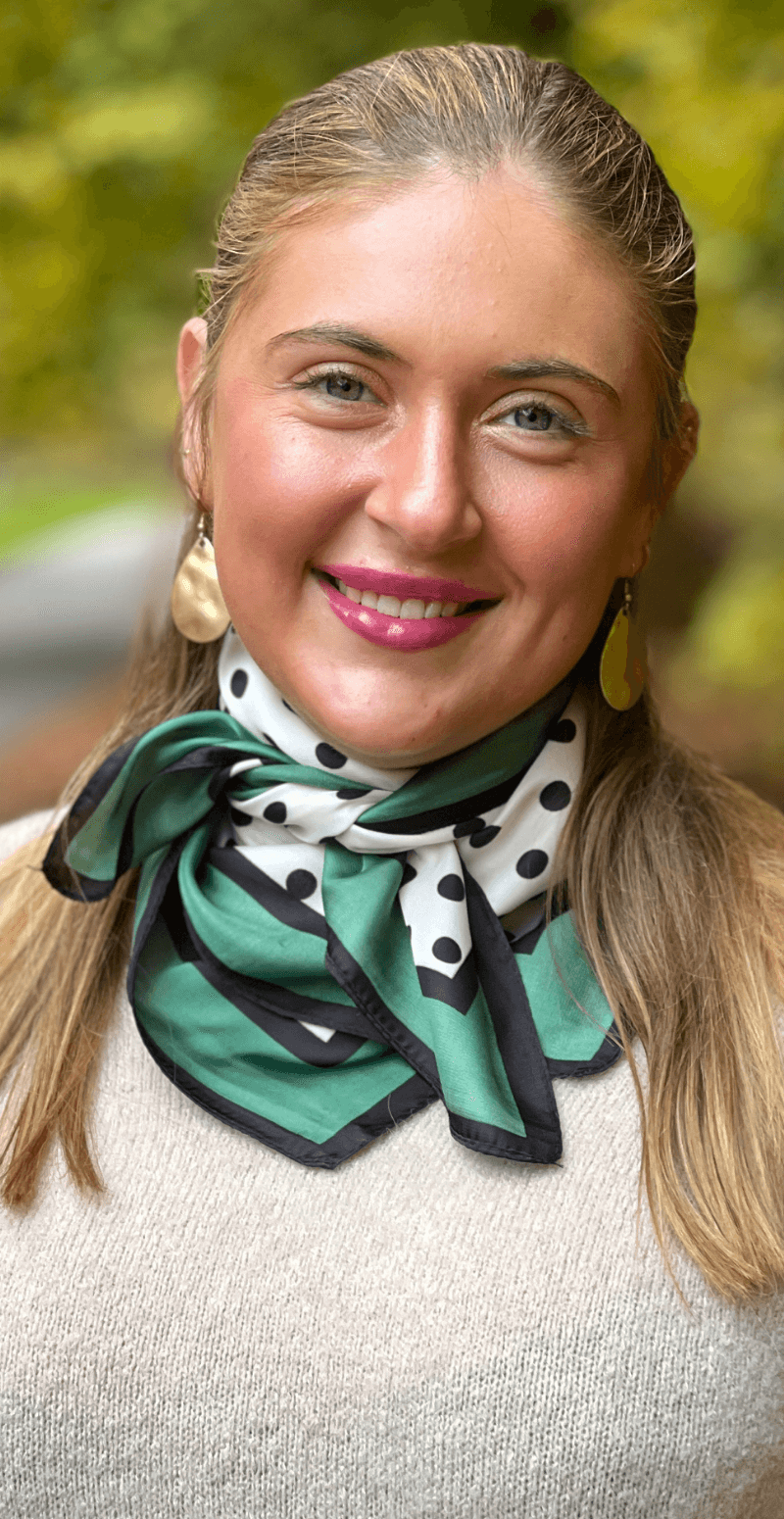 Silketørklæde med prikker grøn LikeLondon