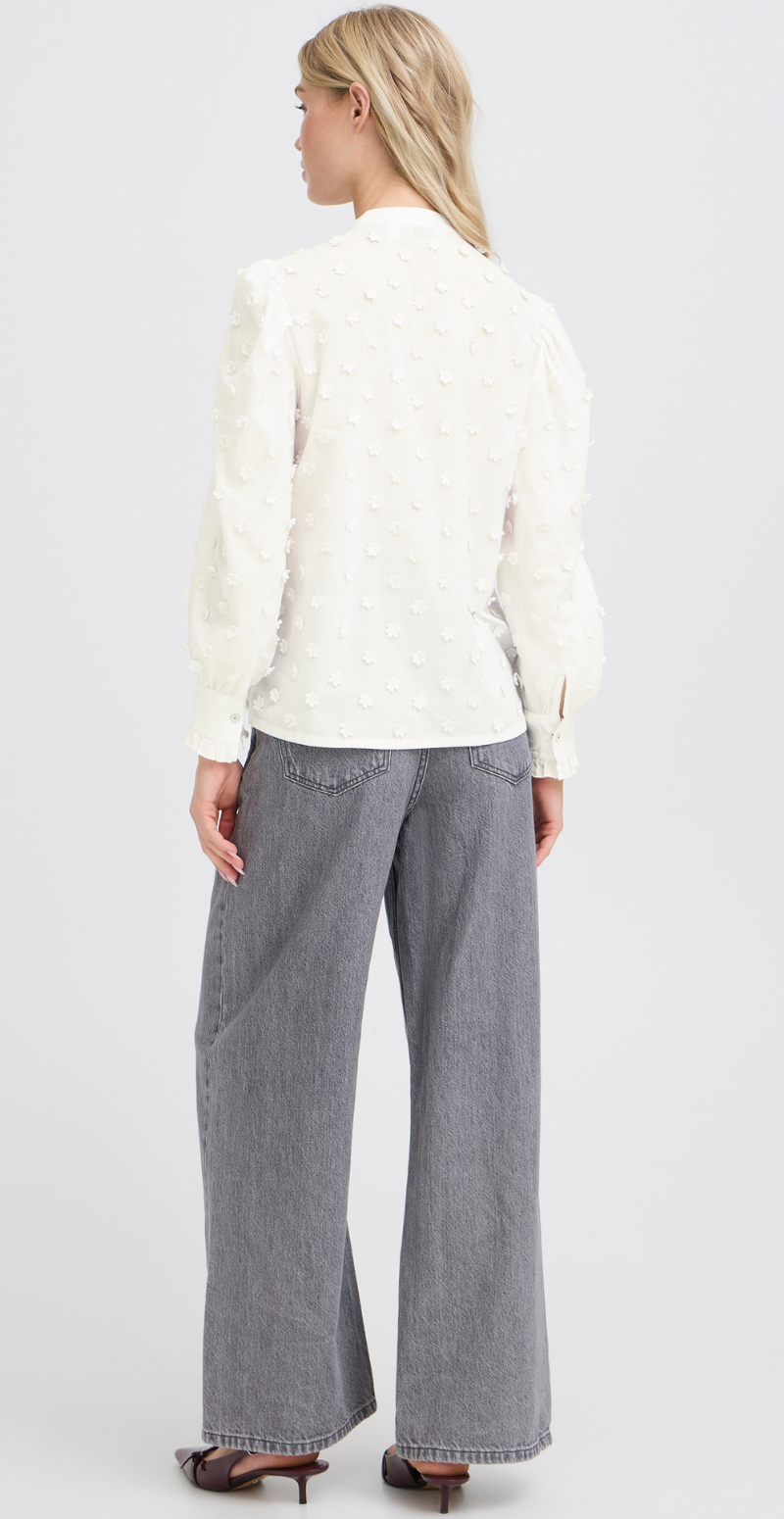 Isabeau bluse med påsyede blomster marshmallow B.young