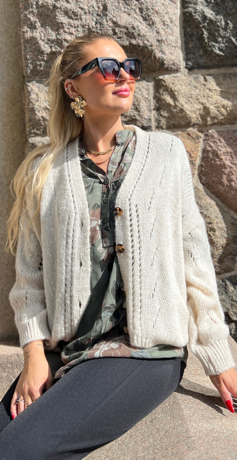 Palma bluse med blomsterprint khaki LikeLondon