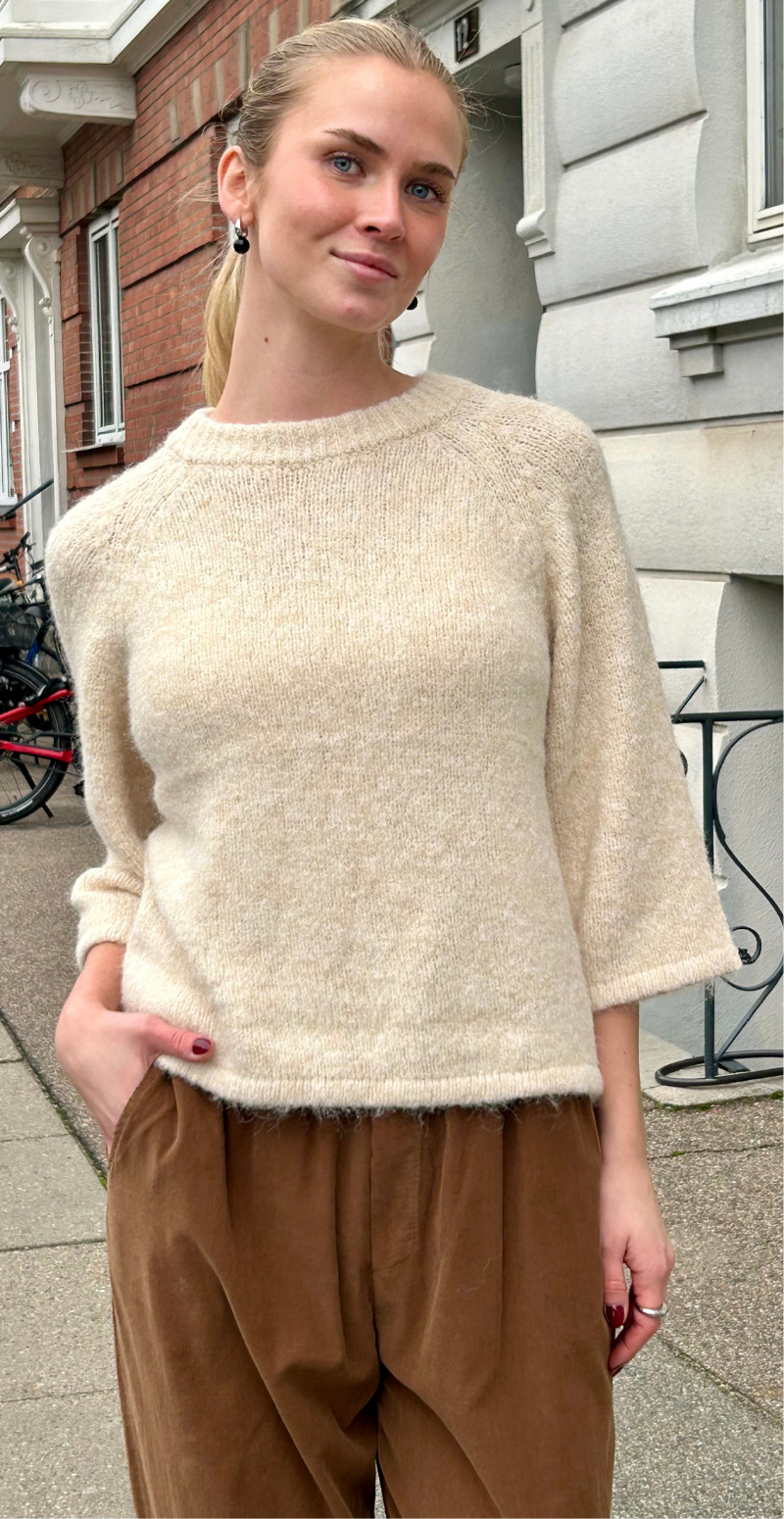 Lullo strik med 3/4 ærmer moonbeam melange FreeQuent