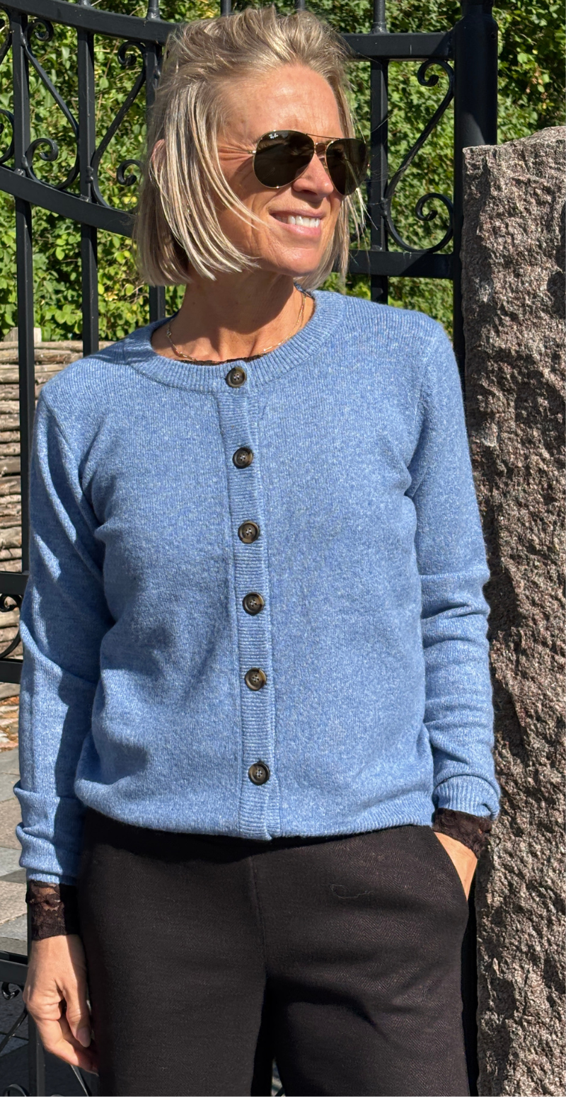 Orlean strik cardigan blå LikeLondon